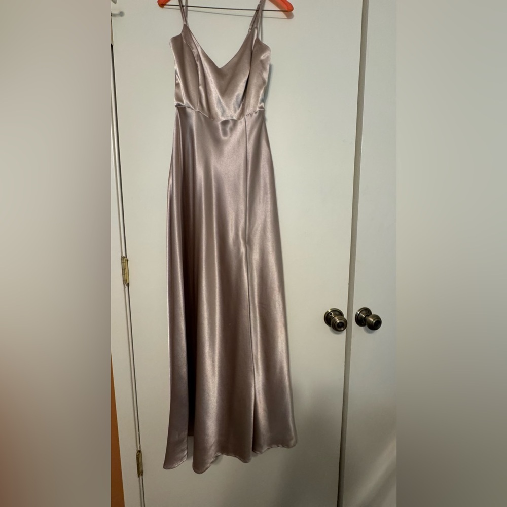 Formal satin bridesmaid dress